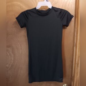 Black Short Sleeve T-Shirt Slip Dress